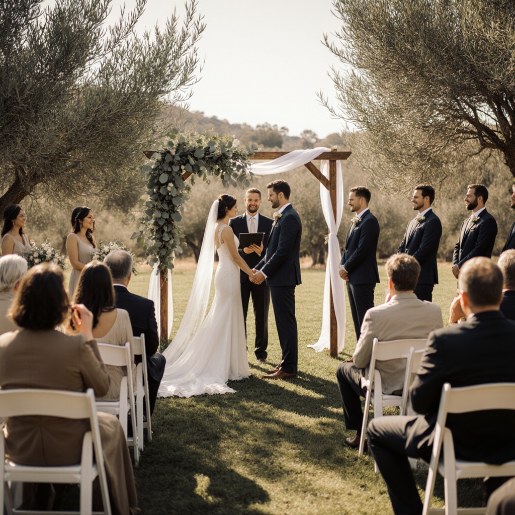 A couple at their wedding ceremony